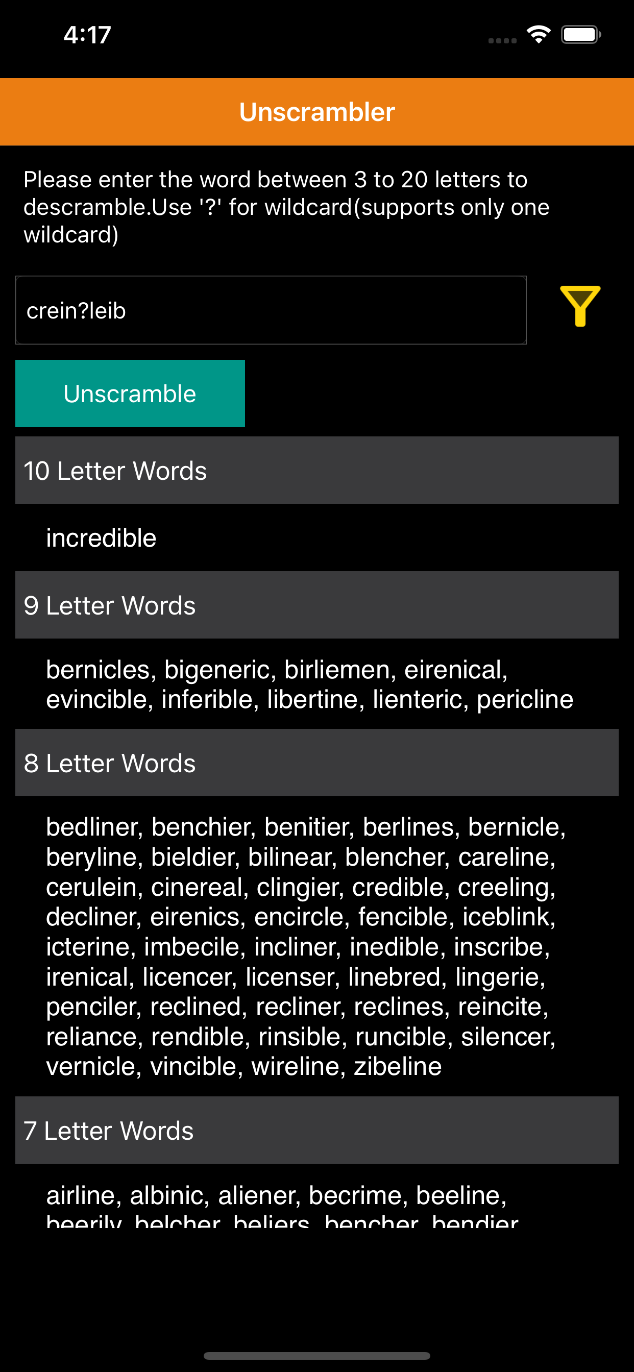 Unscrambler Word